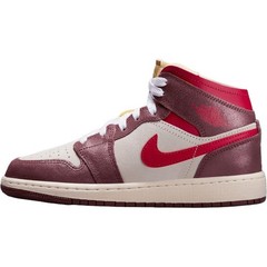 [HF3196-100] -Men- Jordan Air Jordan 1 Mid top Basketball Shoes White Brown Red