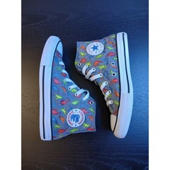 Converse Chuck Taylor All Star Dinoverse Grey Dinosaur High Top Shoes 666200C 2Y