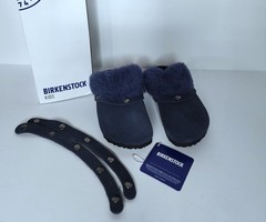 Birkenstock Kaprun Cuff Shearling Slipper Clog Kids EU 26 N/ US K 8.0 Navy
