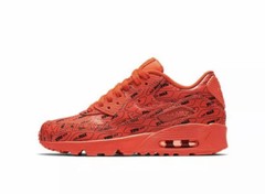 Nike Air Max 90 SE LTR GS All Print Logo Bright Crimson Youth 859560-600 sz 4Y