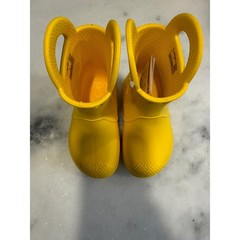 Crocs Handle It Rain Boot Kids Toddler C7 Yellow Waterproof Pull On 12803-730