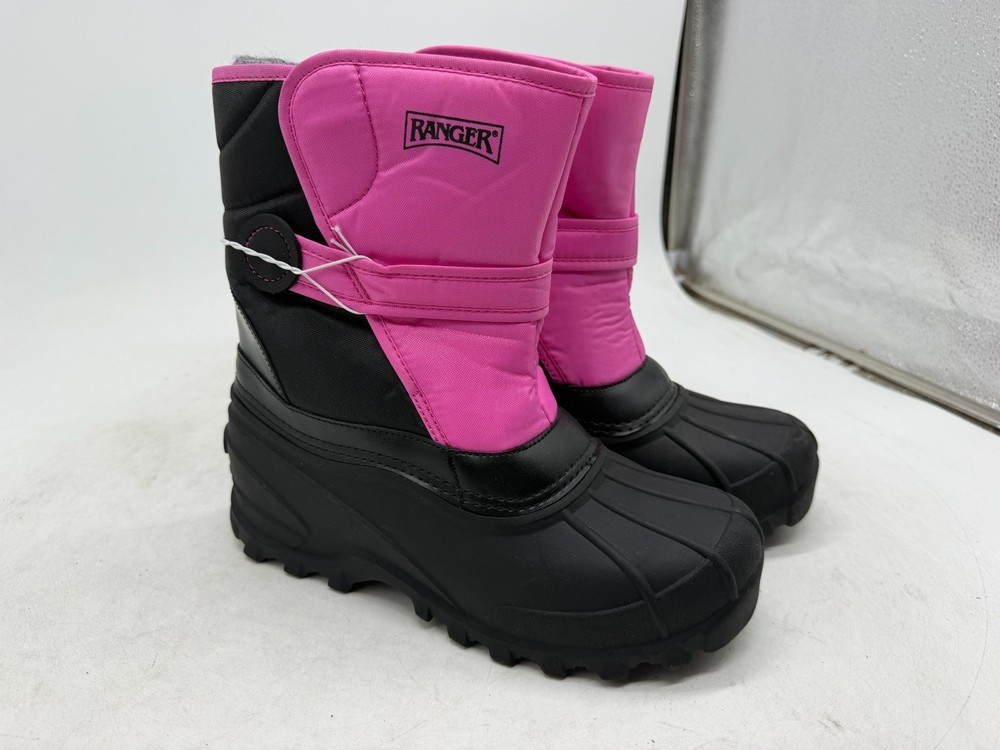 Ranger Kid’s Addison Waterproof Insulated Snow Boots Black Pink Round Toe – 6