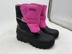 Ranger Kid’s Addison Waterproof Insulated Snow Boots Black Pink Round Toe – 6