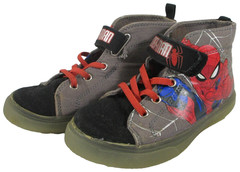 Marvel Kids Spider Man High Top Sneaker Shoes Size US11 EU28 Gray/Black