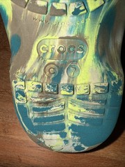 Crocs Kids Classic Marbled Clogs Marbled Teal Green Beige Shoes Size 7 Toddler