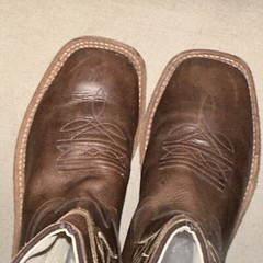 Old West Youth Size 4D Leather Cowboy Boots Brown Western core Cowgirl UNISEX