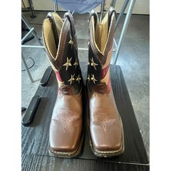 Durango Lil Durango Kids Western Boots American Flag Brown Square Toe BT245 5M