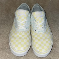 Blue Pink Yellow Checkered Low Top Vans Size 6Y