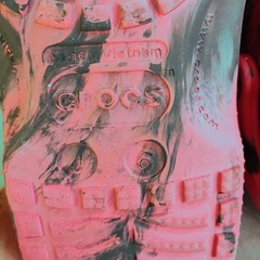 Crocs Classic Marbled Clogs Red Black Size 6 Manga Charms Kids