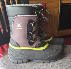 Kamik Luke 3 Insulated Winter Snow Boots Gray/Green Unisex Kids US 6 EU 38