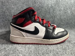 Nike Air Jordan 1 Mid Shoes Youth Size 4.5Y White Black Gym Red PS DQ8424-106