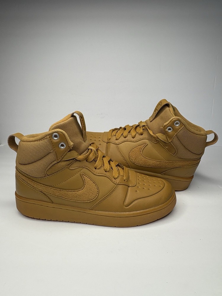 Nike Court Borough Mid Boot Shoes BQ5440-700 Wheat Brown Size 5 US Youth 37.5 EU