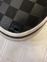 VANS Asher Checkerboard Check Canvas Slip On Shoes Pewter Black M 6 W 7.5