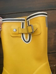 Hunter Yellow Waterproof Rubber Rain Boots Buckle Kids Size UK10 US11B/12G EU28