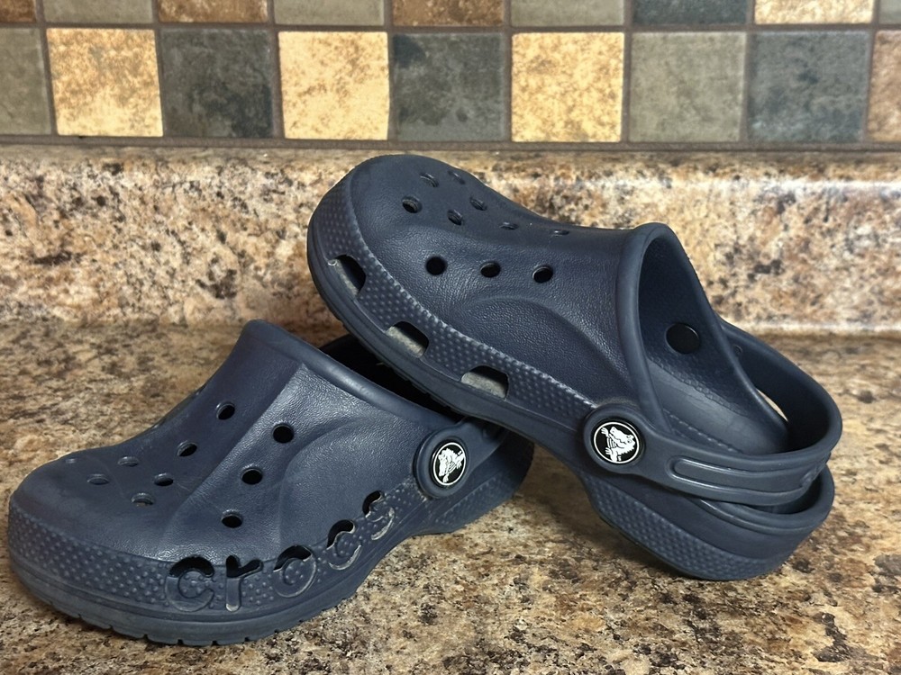 Crocs Baya Clog NAVY Slip On Comfort Boat Water Shoes Childs Size C10