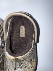 Crocs Dual Comfort Real Tree Edge Camo Slip On Faux Fur Lined Clogs Kids Sz C10