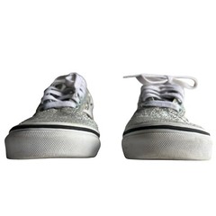 Vans Kids Old School Low Silver Black & White Checkerboard Skate Shoes Size 2