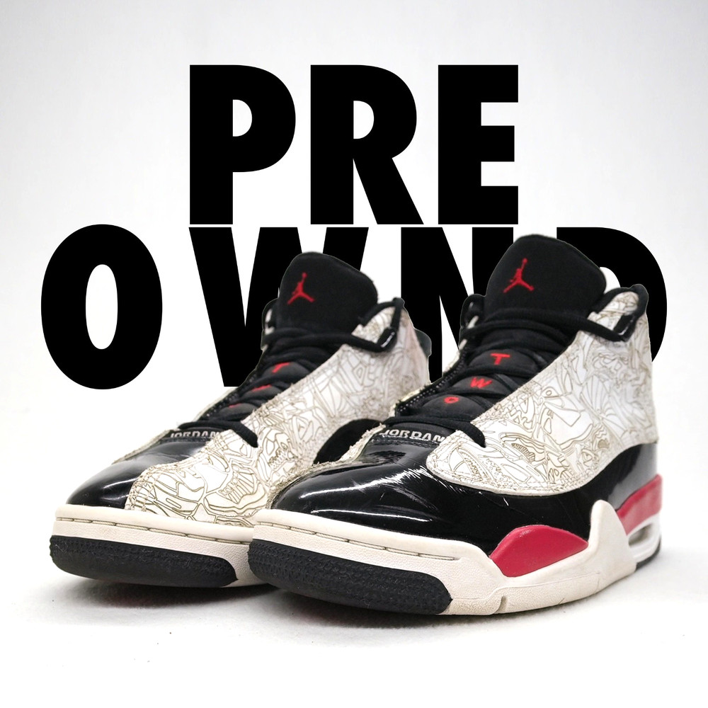 Nike Air Jordan Dub Zero White Fire Red Black Sneakers DV1360-162 Kids US 6Y
