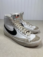 Nike Blazer Mid DA4086-100 White Black Grey High Top Kids Sneakers 6.5Y Leather