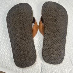 Kids Reef Leather Smooth Sandal Beige Brown Size 2/3 Flip Flop