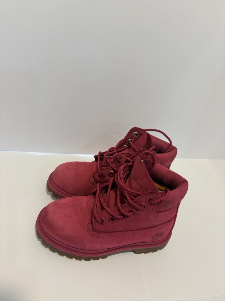 Timberland Waterproof Boots Premium Red Mono Size 10 Children. Clean Condition