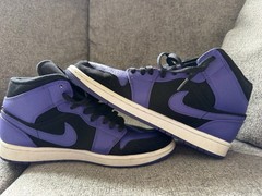 Jordan Air Jordan 1 Mid Kids Purple/Black Leather Mid Top US 8 EU 41 554724-051