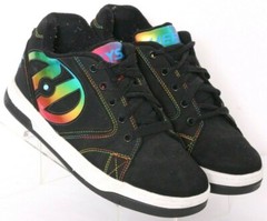 Heelys Propel 2.0 Black Suede Lace-Up Rolling Wheels Skate Shoes Youth 4 Wmn’s 5