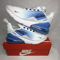 Nike Air Max 270 (GS) White/Blue Low Top Athletic Sneaker 6Y/7.5W Brand New