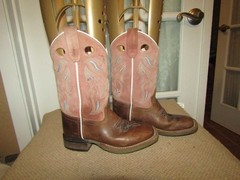 Cody James Inlay BBSC1943 Brown Pull On Square Toe Western Boots Kids Size 13
