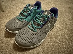 Under Armour Blue and Grey Youth Size 3 Athletic Shoes