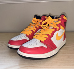 Nike Air Jordan 1 Kids Size 6.5 Mid Top Leather Lace-Up Colorblock Sneaker