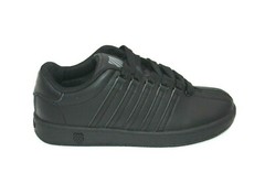 K SWISS CLASSIC VN VARSITY LOW BLACK/BLACK 83343-001-M LEATHER BIG KIDS SHOE