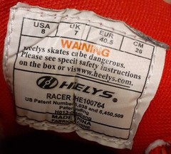 Heelys Boy’s PRO Red White Royal Wheeled Sneakers Size US 8 UK 7 EUR 40.5