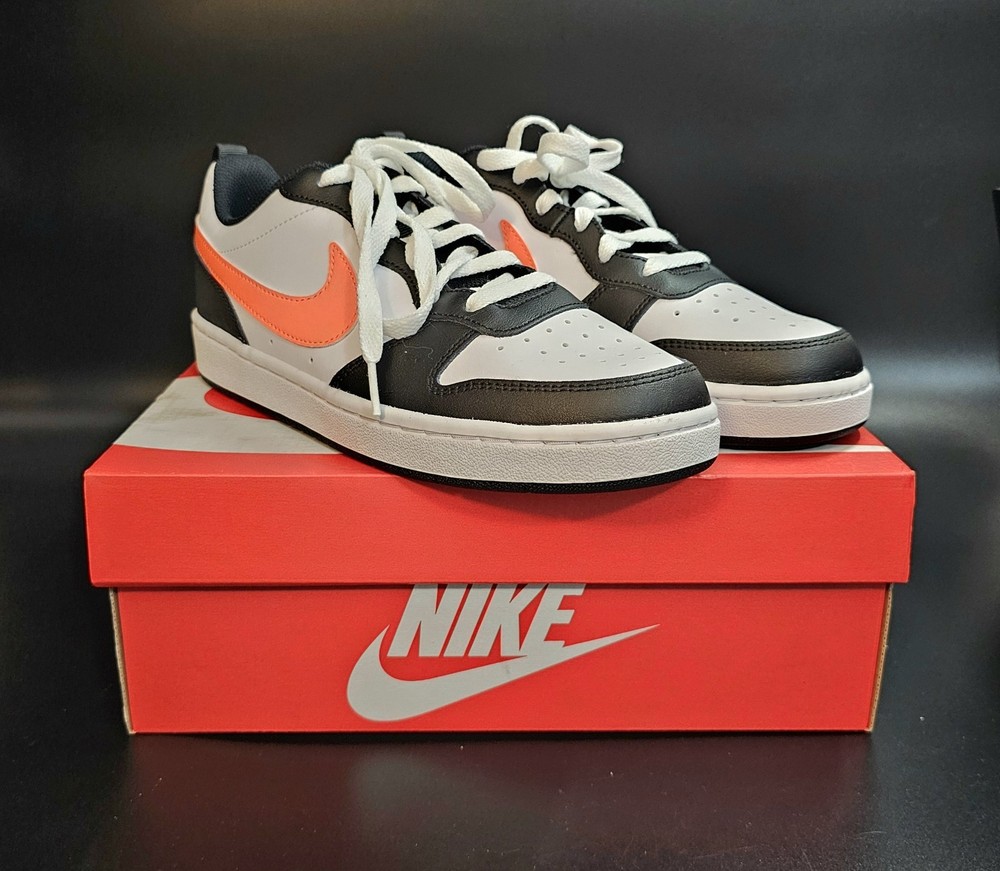 Nike Dunk Court Borough Low 2 GS White/Orange/Black Boys Size 7y NEW 2023