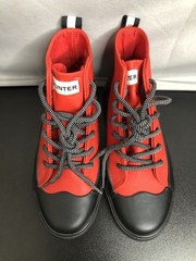 Hunter for Target High Top Canvas Rubber Dipped Sneakers Youth Sz 2 Red Black