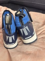 Moon Boot The Original Blue Snow Boots Unisex Kids Drawstring Lined US 2.5 EU 34