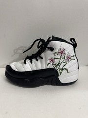 Air Jordan 12 Retro PS Mid Floral DR6954-100 Sz 12C White & Black Sneakers