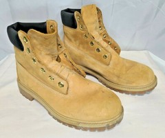 Timberland Wheat Nubuck Tan Leather Boots Boys Size 5 VGC
