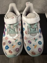 adidas White Multicolor Geometric Sneaker Hook & Loop Unisex Kids US 13K