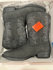 Deer Stags Kid’s 4 Western Ranch Cowboy Boots Dark Brown New in Box