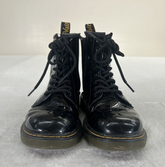 Dr. Martens Doc 1460 J Combat Boots Kids Youth Size 4 Black Patent Leather Zip