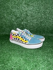 Vans Old Skool Checkerboard Kids Size 3 Multicolored Skate Shoe Casual Sneakers
