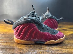 Nike Little Posite 1 TD Foamposite Burgundy Maroon Child Sz 8C