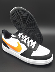 Nike Court Borough Low 2 GS BQ5448-115 White Orange Black Youth 5.5 / 7W NEW