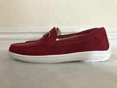 MARC JOSEPH NEW YORK Kid Leather Double Bit Driver Shoe Loafer Red SIZE 11