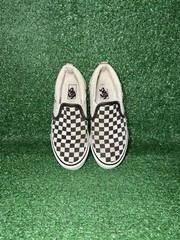 VANS Classic Slip On Checkerboard Kid Youth Size 3 Black White Canvas Skate Shoe