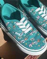 VANS Authentic Elastic Lace Sea Party Spectra Green White Toddlers 9