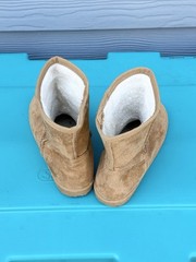 FabKids Faux Suede Winter Slipper Boots Mid Calf Tan Child Size US 13