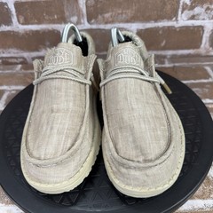 Hey Dude Wally Youth Basic Beige Slip On Comfort Shoes Kids Youth Size 4