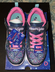 SKECHERS Heart Lights Boogie Love Light-Up Hook & Loop Low Top, Kids 3 303257L